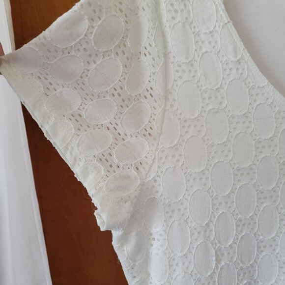 NEW Isaac Mizrahi QVC Dress XL White eyelet lace lined short sleeves SUMMER NWT - Picture 8 of 14